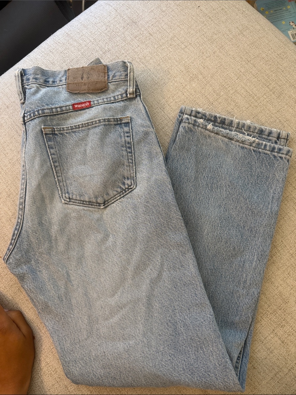 Vintage Wrangler Light Blue Straight Distressed Jeans